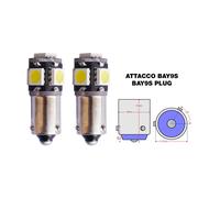 Kit 2 lampadine Bay9s a 5 LED Canbus No Polarity Simoni Racing 6500K 1.9W 12V