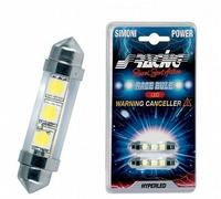 Kit 2 lampadine led siluro warning led 3 microled bianco 39mm