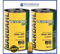 Kit 2 LT OLIO MOTORE BARDAHL TECHNOS XFS F950A 0W30 + Tagliando Adesivo 2lt