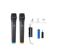 KIT 2 MICROFONI WIRELESS SENZA FILI DINAMICI CON BATTERIA KARAOKE FESTE