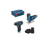 KIT 2 Outils BOSCH PROFESSIONAL Perceuse GSR 12V-15 + Scie sauteuse GST 12V-70 + Chargeur GAL 12V-40 + L-BOXX 0615990M1M