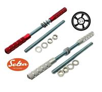 KIT 2 PEDANE STAFFE APPOGGIA PIEDI ROSSO + GRIGIO PIAGGIO CIAO SI BRAVO ECC
