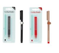 Kit 2 penne + 2 ricariche Nero - Rosso per Penne Gel Lovely Friends - compatibili con penne Legami