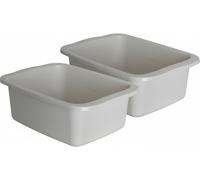 Kit 2 pezzi catino rettangolare grigio. Bacinella in plastica di capacità 10L.