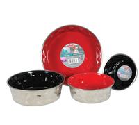 Kit 2 pezzi ciotole scodelle antiscivolo inox Diamond per cane cani varie misure