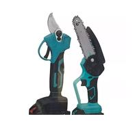 KIT 2 Pezzi Forbice Cesoia a Doppia Batteria 18V DA Potatura + Motosega +Valigia