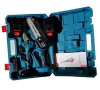 KIT 2 Pezzi Forbice Cesoia a Doppia Batteria 18V DA Potatura + Motosega +Valigia