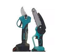 KIT 2 Pezzi Forbice Cesoia a Doppia Batteria 20V DA Potatura + Motosega +Valigia