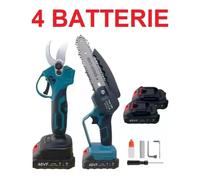 KIT 2 Pezzi Forbice Cesoia + Motosega +Valigia Con 4 Batterie 48 V Per Potatura