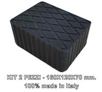 KIT 2 PEZZI H 70 mm. SPESSORI gomma per PONTI SOLLEVATORI tampone BLOCCHI gomma