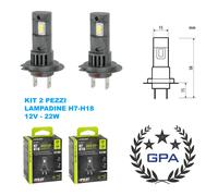 KIT 2 PEZZI LAMPADINE HALO-LED H7-H18 PER CONVERSIONE DA FARO ALOGENO A LED