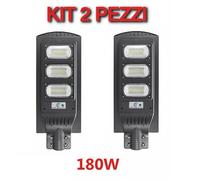 KIT 2 PEZZI LAMPIONE STRADALE LED 90 W PANNELLO SOLARE FOTOVOLTAICO JD1940 CON T [EEK: A+++]