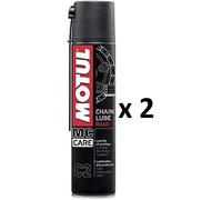 Kit 2 pezzi Motul Grasso Spray lubrificante Catena CHAIN LUBE ROAD C2 400ml