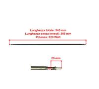 Kit 2 Pezzi | Resistenza Lineare 115 volt Fornetto 350 - 550 Watt 365 - 465 mm