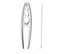 KIT 2 Pezzi Schiaccianoci in Acciaio Inox, per Noci, Mandorle, Nocciole, Anche Uso per Apri Granchio Crostacei Astice, Argento (17 x 4 cm)
