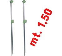 kit 2 picchetto mt. 1,50 pesca surfcasting puntale reggi canne mare alluminio