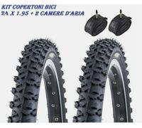 KIT 2 PNEUMATICI COPERTONI + 2 CAMERE D'ARIA MTB BICI BICICLETTA 24 X1.95