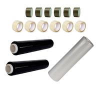 Kit 2 Rotolo Film Estensibile + 12 Nastro 50x66 + 1 Pluriball Bolle Imballaggio