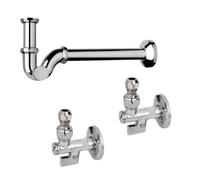 Kit 2 Rubinetti Filtro Sfera Ottone Cromato Per Installazione Sottolavabo