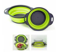 Kit 2 Scolapasta Pieghevole Flessibile Richiudibile In Silicone Salva Spazio