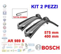 KIT 2 SPAZZOLE TERGICRISTALLO GOMMA BOSCH 3397118989 AEROTWIN 57,5 40 CM AR989S