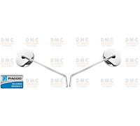 KIT 2 SPECCHIO SPECCHI SPECCHIETTI RETROVISORI CROMATI VESPA PX CON FRENO A DISCO ORIGINALE PIAGGIO