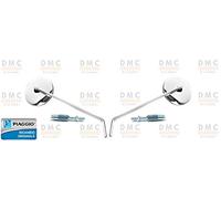 KIT 2 SPECCHIO SPECCHIETTO RETROVISORE CROMATO VESPA PX CON FRENO A DISCO COMPLETI DI SUPPORTI PERNI MONTAGGIO ORIGINALE PIAGGIO.