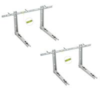 Kit 2 Staffe per climatizzatore in acciaio unità esterna 450x380x800mm Carico Certificato 80 Kg (Collaudate 240 Kg), Acciaio strutturale spessore 1,2 mm Verniciatura epox RAL 9002 con Kit montaggio