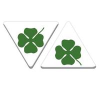KIT 2 STICKERS ADESIVI 3D RESINATI COMPATIBILI PER ALFA ROMEO QUADRIFOGLIO VERDE size 6 cm A-026 (White)