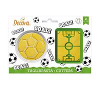 Kit 2 TAGLIAPASTA a Forma di Pallone e Campo da Calcio - formine stampi Taglia Biscotti per Creare Fantastici Dolci e decori Torte - Ideale per Decorazioni in Pasta di Zucchero