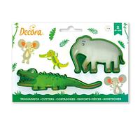 Kit 2 TAGLIAPASTA animali a forma di Elefante e Coccodrillo - formine taglia biscotti per Creare Fantastici Dolci e decori Torte - Ideale per Decorazioni in Pasta di Zucchero