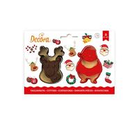 Kit 2 TAGLIAPASTA di NATALE natalizi - a forma di Renna e Babbo Natale - formine stampi taglia biscotti per Creare Fantastici Dolci e decori Torte - Ideale per Decorazioni in Pasta di Zucchero