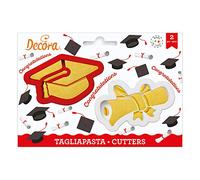 Kit 2 TAGLIAPASTA per Laurea a Forma di Tocco e Pergamena Diploma Laureato laureata - formine stampi Taglia Biscotti per Creare Dolci e decori Torte - Ideale per Decorazioni in Pasta di Zucchero