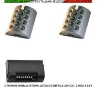 Kit 2 Tastiere Allarme Apre Chiude Porte Centralina 250 Codici Sicurezza 2 Relè