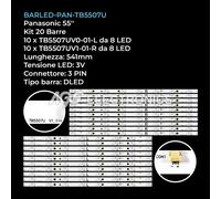 KIT 20 BARRE STRIP 8 LED TV PANASONIC TB5507UV0-01-L/R, TH55CX700H,CX-55S15E0B
