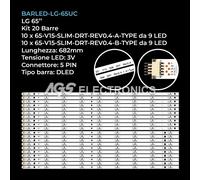KIT 20 BARRE STRIP 9 LED TV LG 65-V15-SLIM-DRT-REV0.4-A-TYPE/B 6916L-1919A/1920A