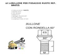 For Lancia Phedra 2003> Kit 4 Bulloni Farad Es.17 M14X1,5 L.27 Cerchi in Acciaio