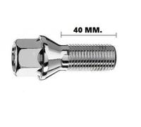 KIT 20 BULLONI RUOTA CONICI M14X1,25 LUNGHEZZA FILETTATURA 40 MM. CHIAVE DA 17