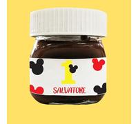 KIT 20 Etichette in Vinile Personalizzate per Crema di Cioccolato - Topino - Etichetta Personalizzata per matrimonio compleanno o eventi (Etichetta per baratto lo da 1kg (87x180 mm))