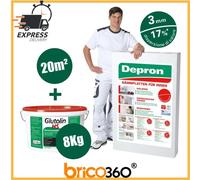 KIT 20 PANNELLI ISOLANTI DEPRON 125X80CM H3mm + COLLA ADESIVO 8KG GLUTOLIN HS