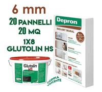 KIT 20 PANNELLI ISOLANTI DEPRON 125X80CM H6mm + COLLA ADESIVO 8KG GLUTOLIN HS