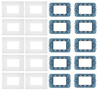 kit 20 Pezzi Supporto e Placca Compatibile con Vimar Arké - 10 pezzi supporto 3m + 10 pezzi placca 3m bianco