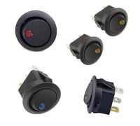 KIT 20 Pz. interruttore rotondo luminoso spia led 24V 10A da pannello 4 colori