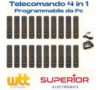 KIT 20 TELECOMANDI UNIVERSALE PROGRAMMABILE 4:1 DA PC PER TV,DECODER ETC..