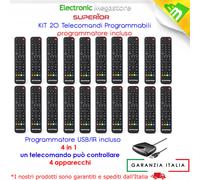 KIT 20 TELECOMANDI UNIVERSALE PROGRAMMABILE 4:1 DA PC PER TV,DECODER ETC..