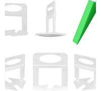 Kit 200 Pezzi Livellatori per Piastrelle 1 mm - 100 Distanziatori + 100 Cunei Riutilizzabili - Sistema di Livellamento per Pavimenti e Rivestimenti Precisi - Lemag SRL