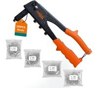 KIT 200 PZ RIVETTATRICE PER INSERTI RIVETTI FILETTATI FILETTI + 4 NASELLI