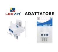 KIT 20PZ Adattatore Tripla Spina 10A 2 Presa 10/16A Bipasso+Bipasso Schuko 250v