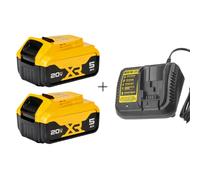 Kit 20V MAX compatibile con DEWALT: 2 batterie XR da 5,0 Ah + caricabatterie rapidi DCB112 e DCB118: 200 Wh totali, ricarica in 60 minuti, a