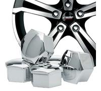 Kit 21 Copribulloni in ABS Universali 21" Cromo con Chiave Inclusa Simoni Racing